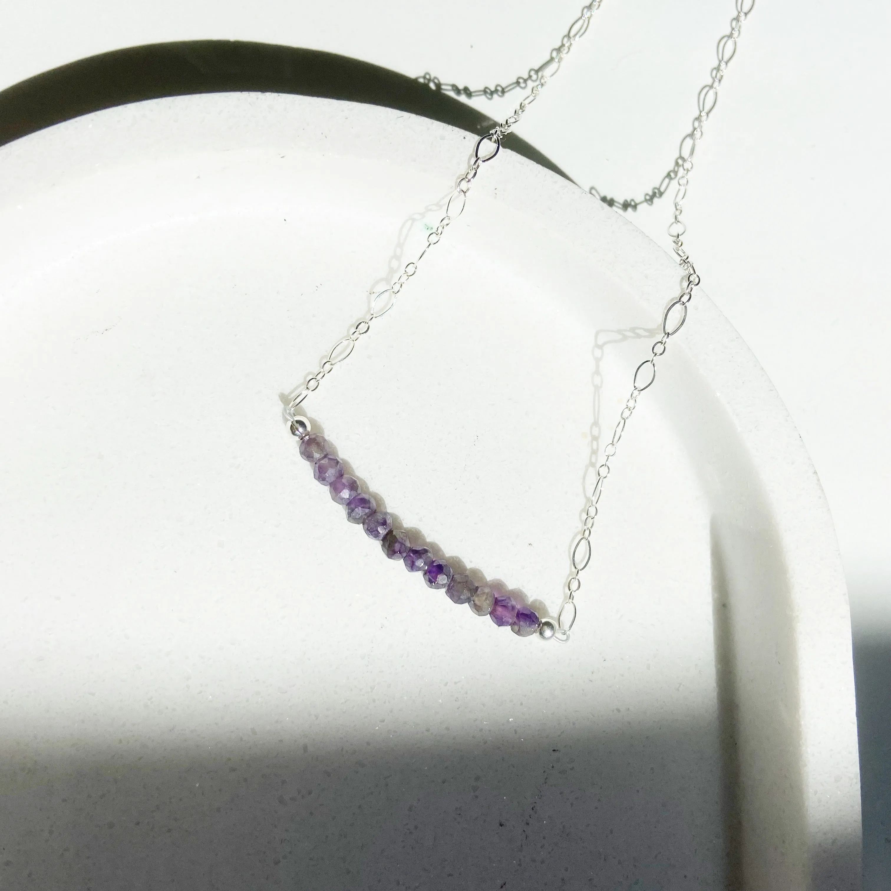 Be Uniquely You - Purple Amethyst Choker Segment Necklace (15.5 Inches)