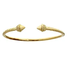 Better Jewelry 14K Yellow Gold West Indian Bangle w. Spear Ends