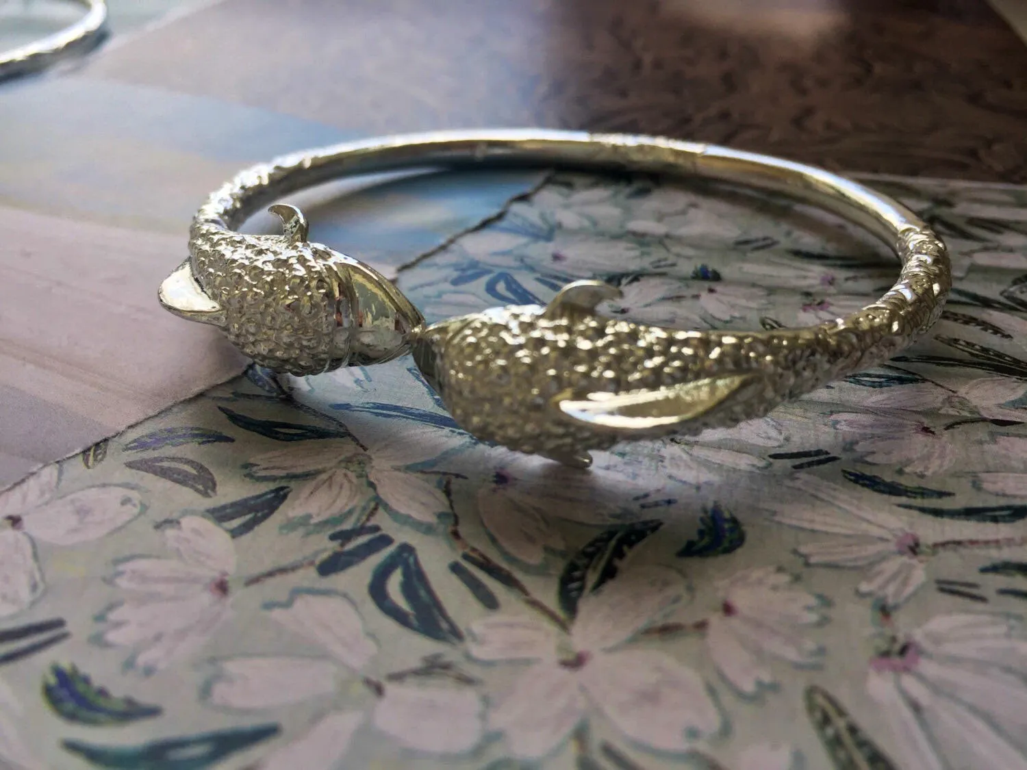 Better Jewelry Dolphin .925 Sterling Silver West Indian Bangle , 1 piece