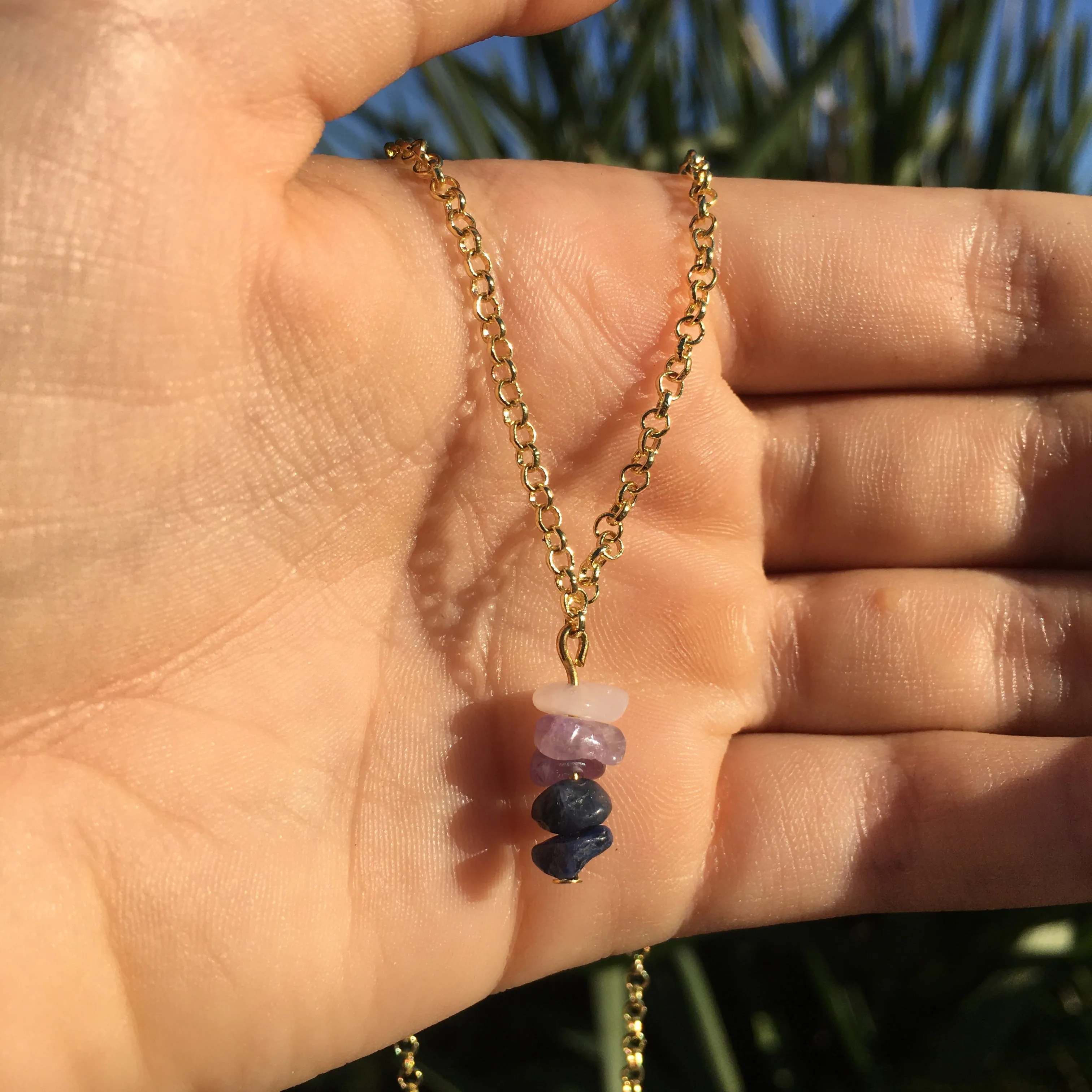 Bi Pride Gold Necklace 🏳️‍🌈