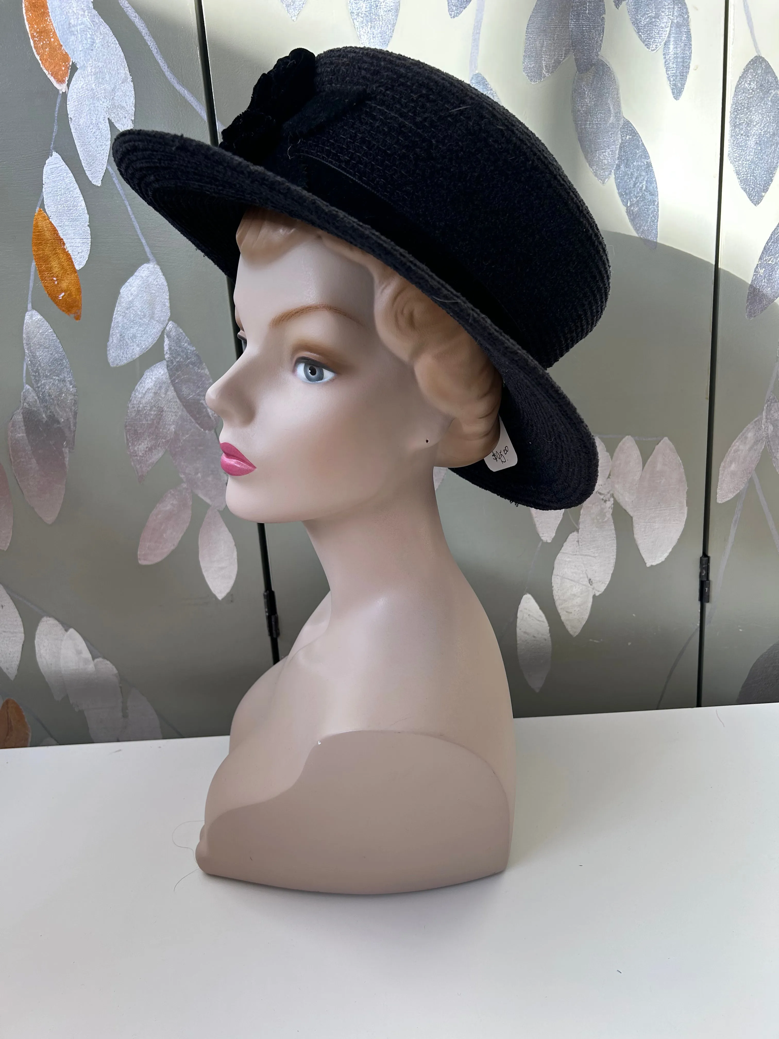 Black Hat with Velvet Roses