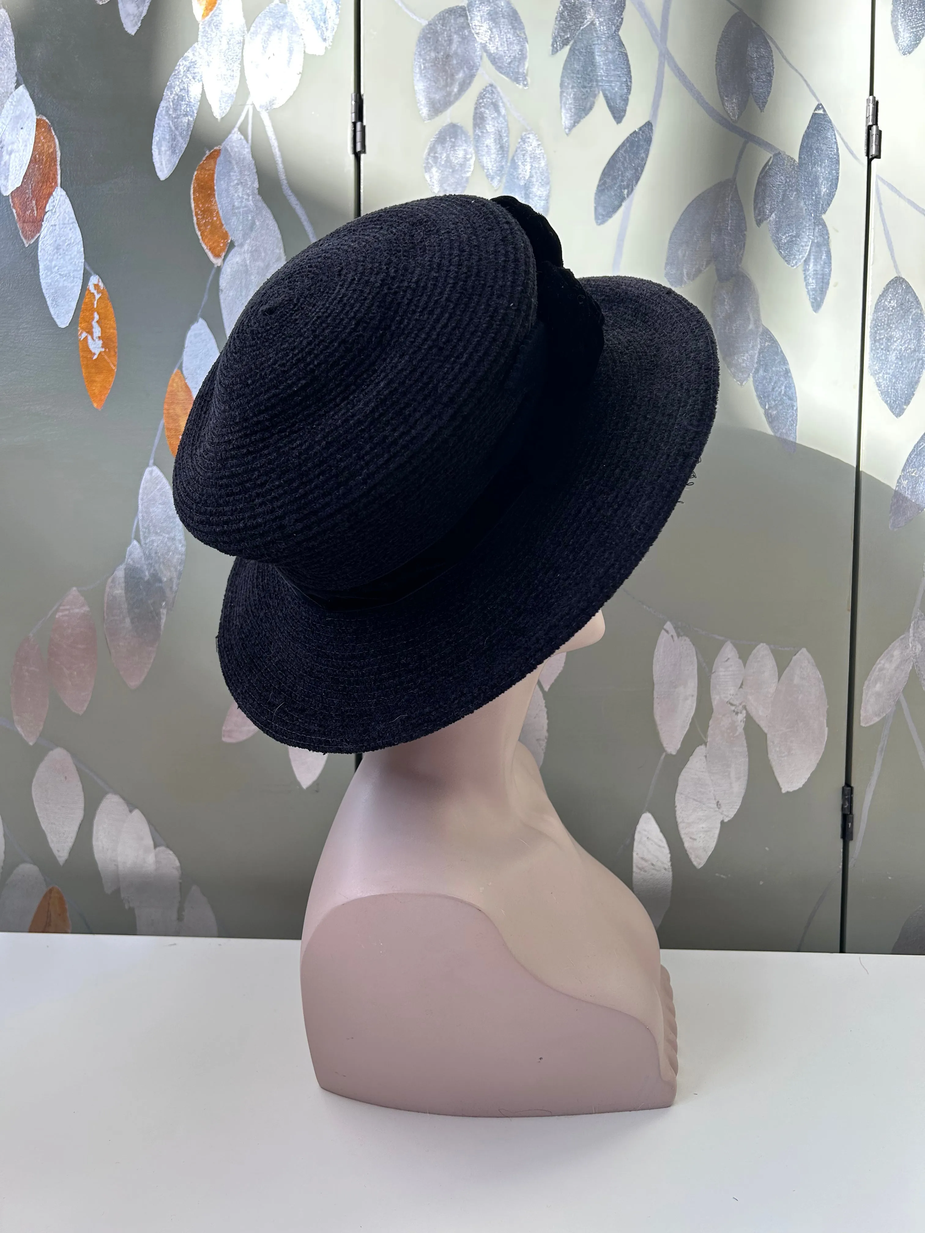 Black Hat with Velvet Roses