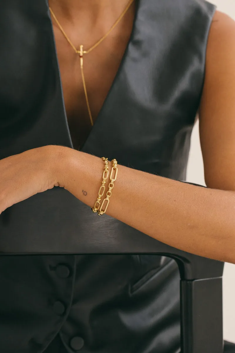 Bold link chain bracelet gold plated