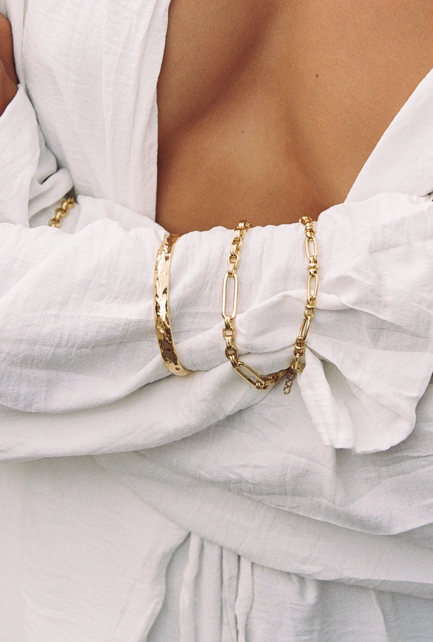 Bold link chain bracelet gold plated