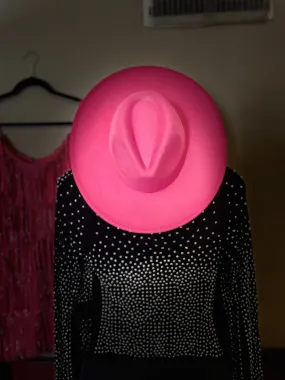 Bright Pink Wide Brim Hat