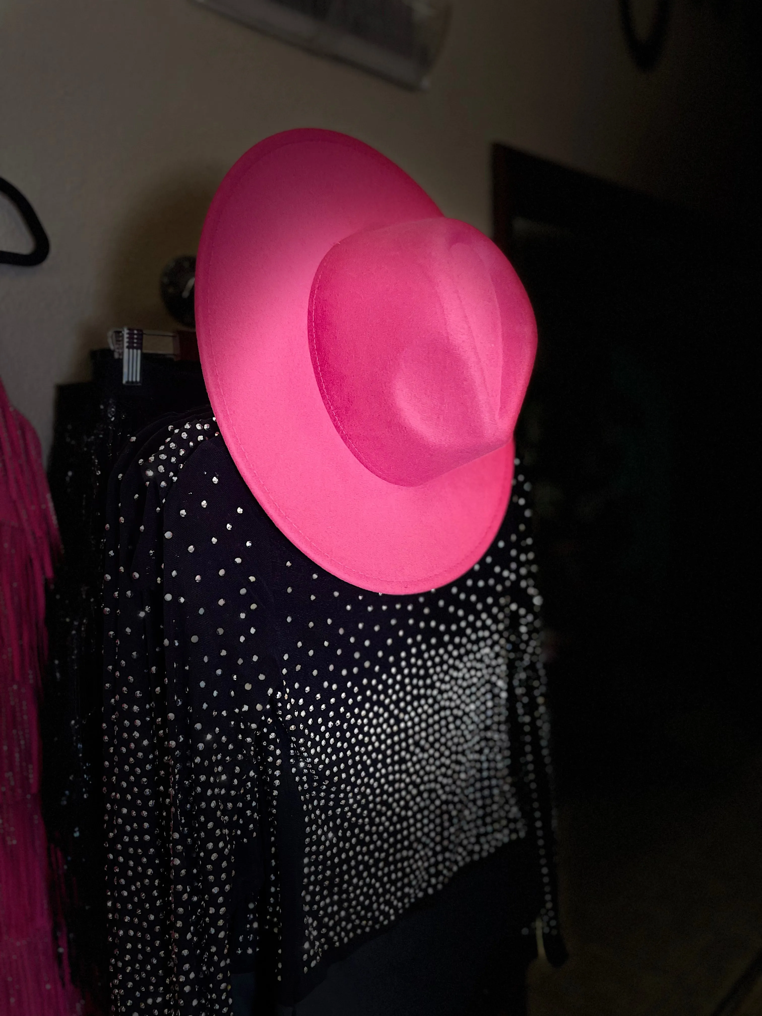 Bright Pink Wide Brim Hat