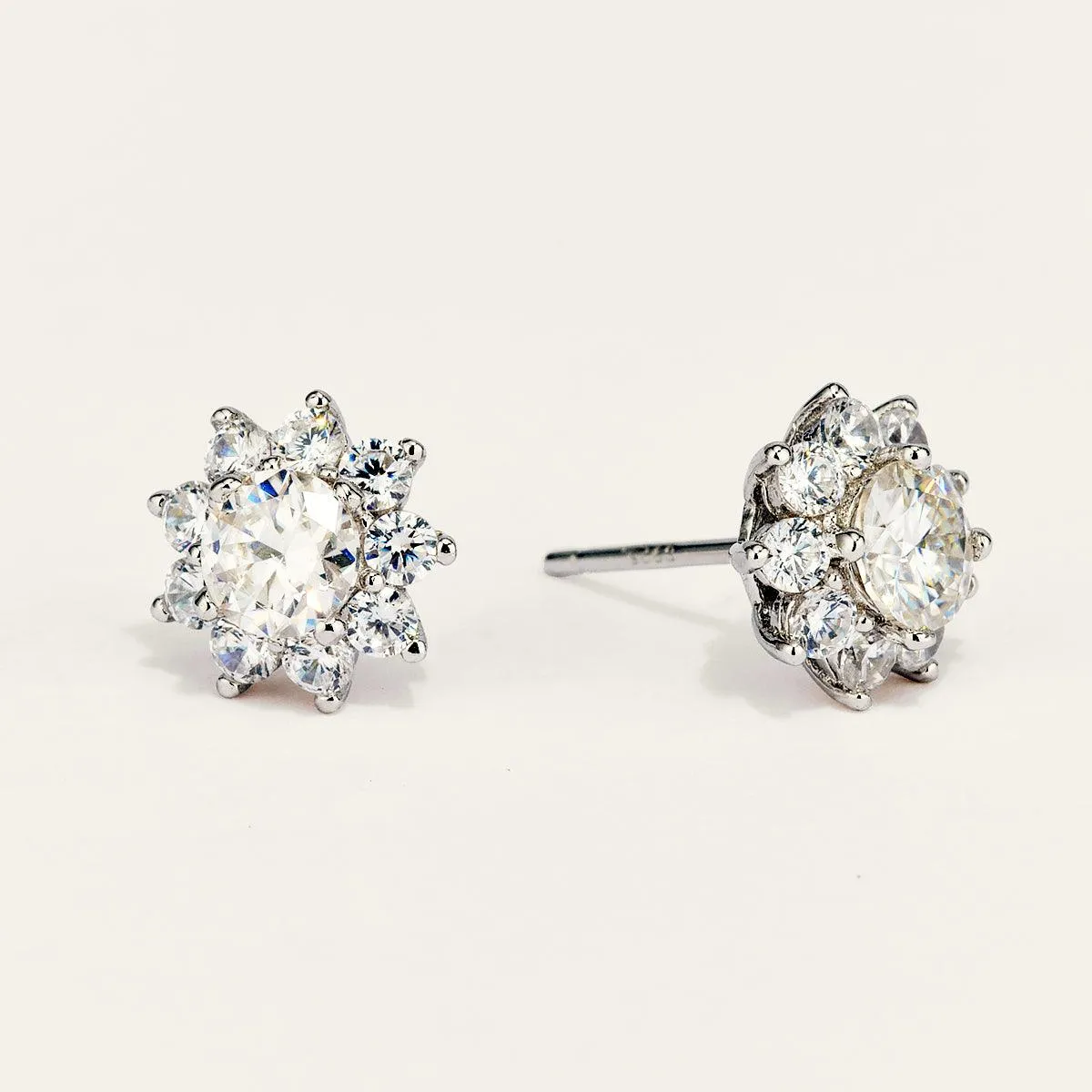 Bright Sunflower Moissanite Stud Earrings