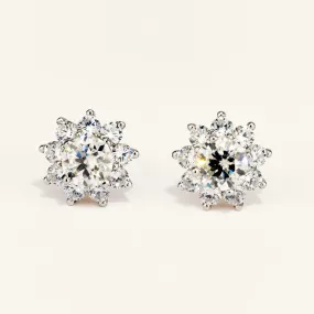 Bright Sunflower Moissanite Stud Earrings