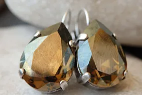 Bronze crystal earrings