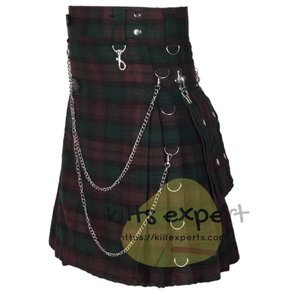 Brown Watch Tartan 16OZ Stud Kilt