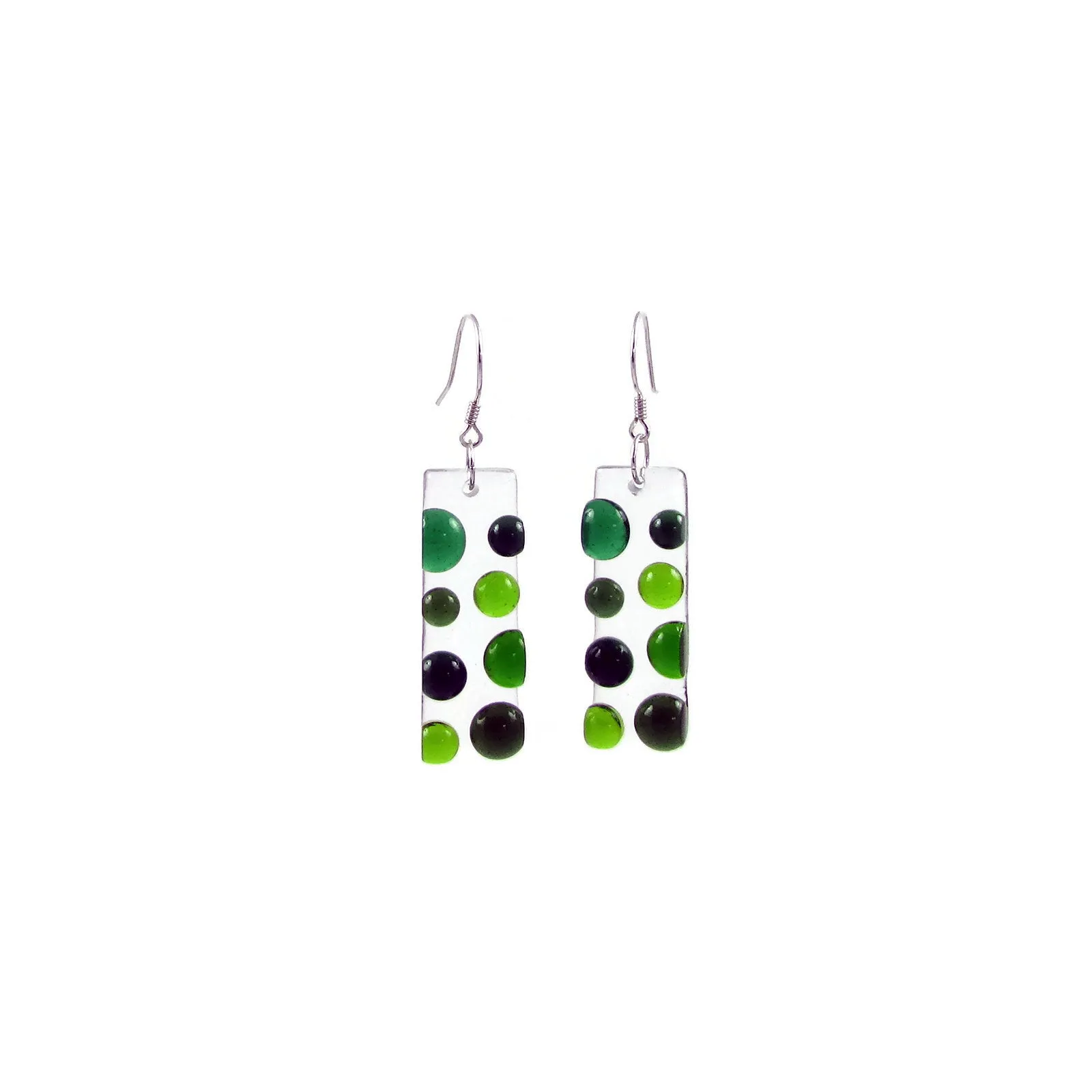 Bubbles Glass Earrings - Lime Green