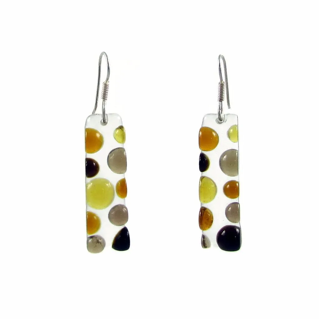 Bubbles Glass Earrings - Lime Green