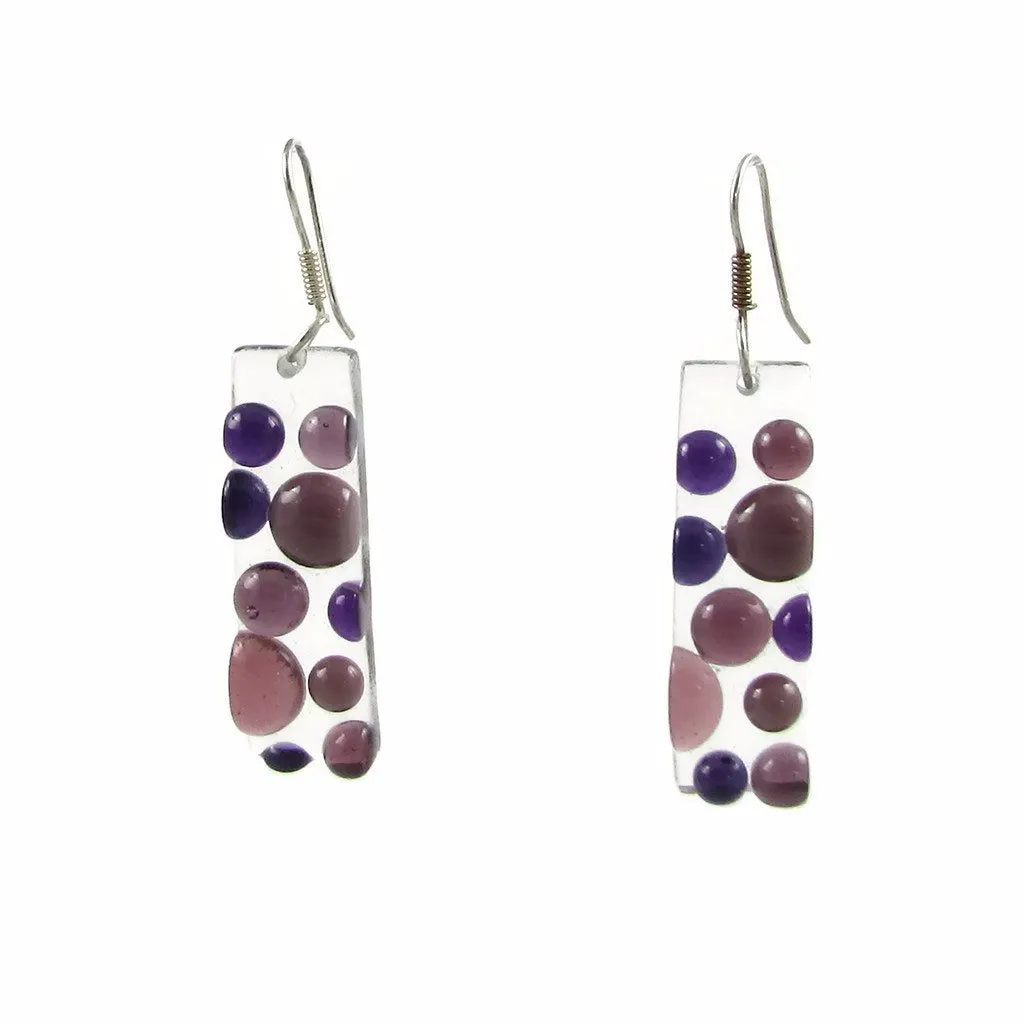 Bubbles Glass Earrings - Pink