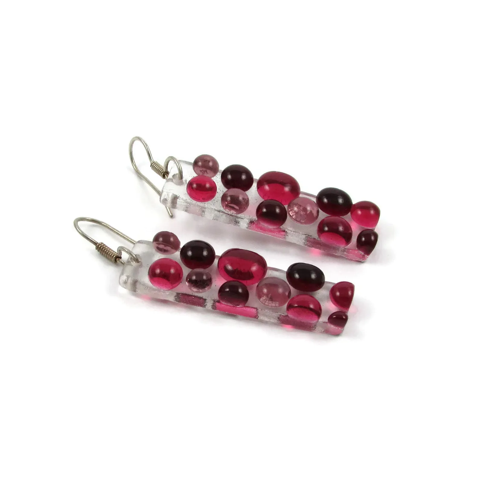 Bubbles Glass Earrings - Pink