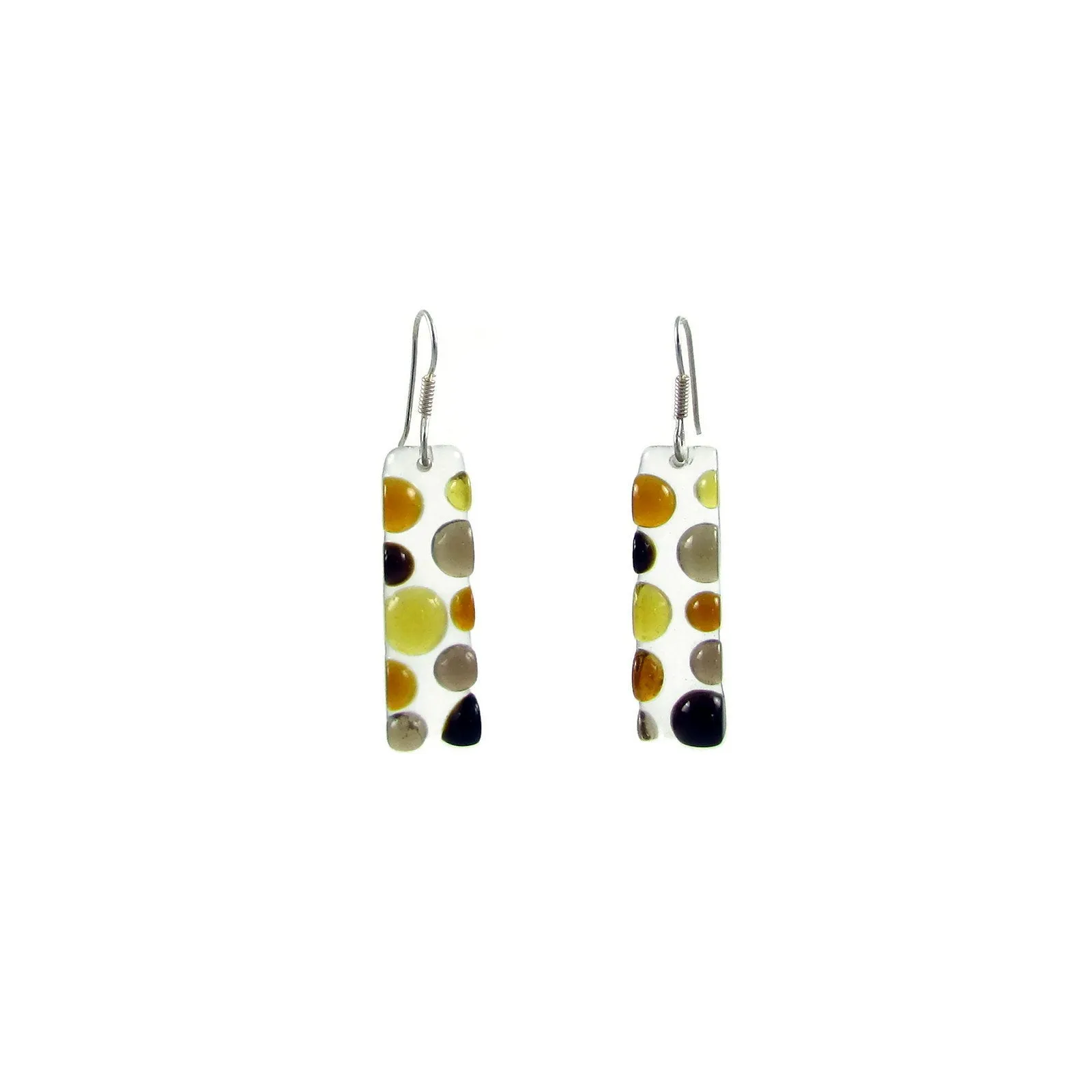 Bubbles Glass Earrings - White