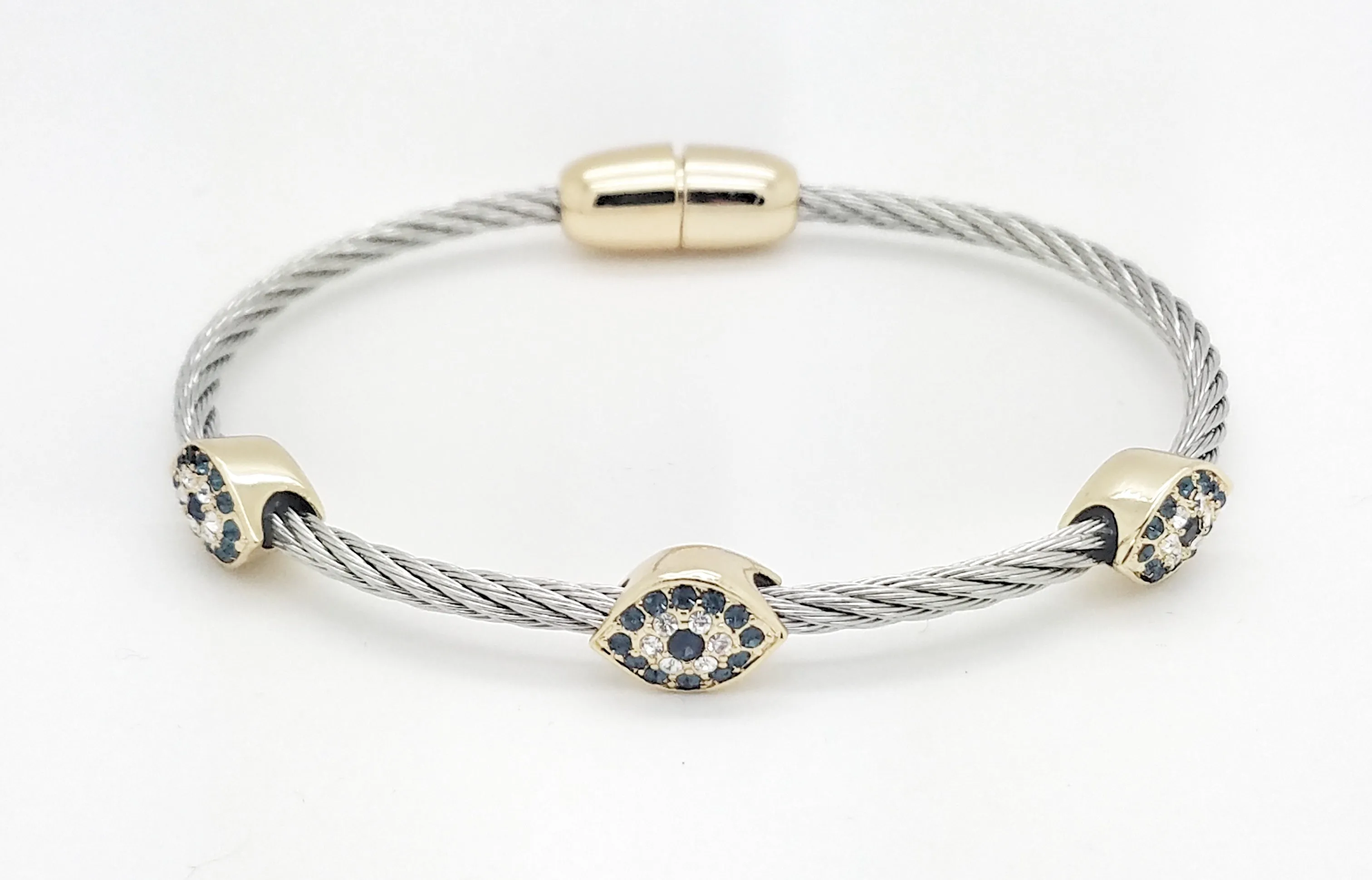 Cable Evil Eye Bracelet