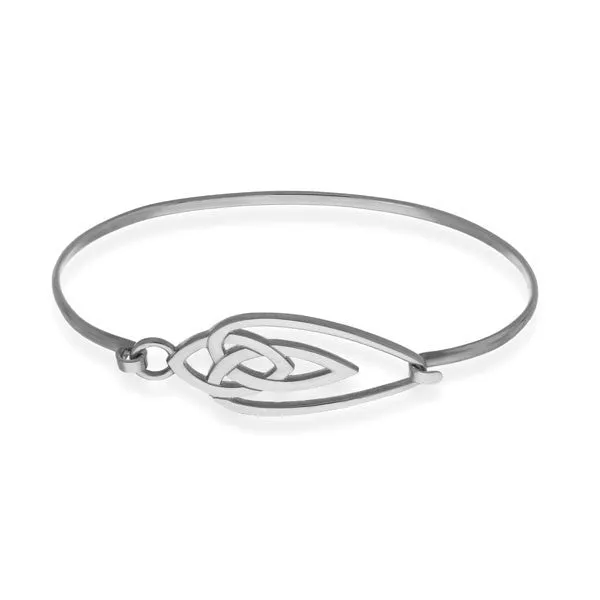 Celtic Knot Work Hook Bangle in Sterling Silver