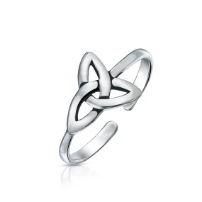 Celtic Trinity Knot Midi Toe Ring Oxidized Silver Sterling Silver Triquetra