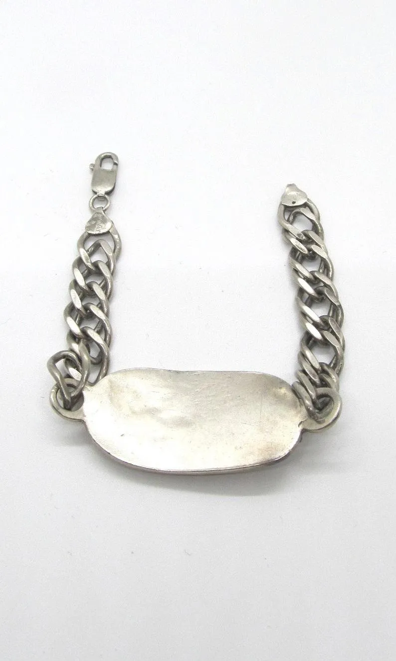 CHAIN REACTION Vintage Italian Sterling Silver Chain Link Sphinx Bracelet