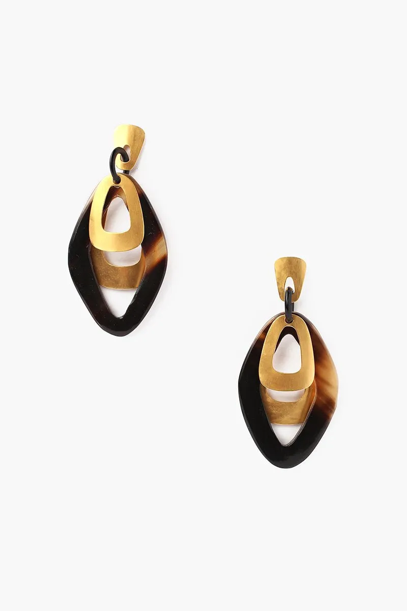 Chan Luu Black Horn Cut Out Earrings (Pre-Order)