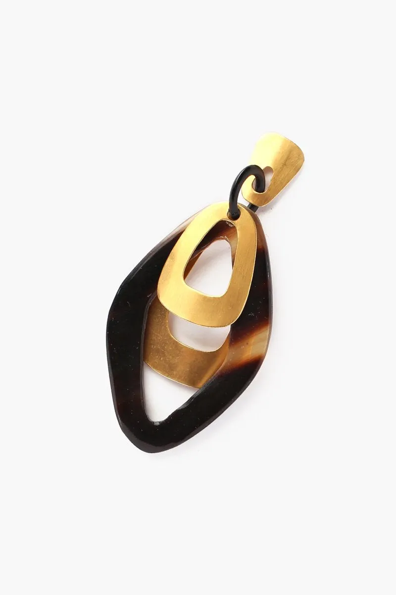 Chan Luu Black Horn Cut Out Earrings (Pre-Order)