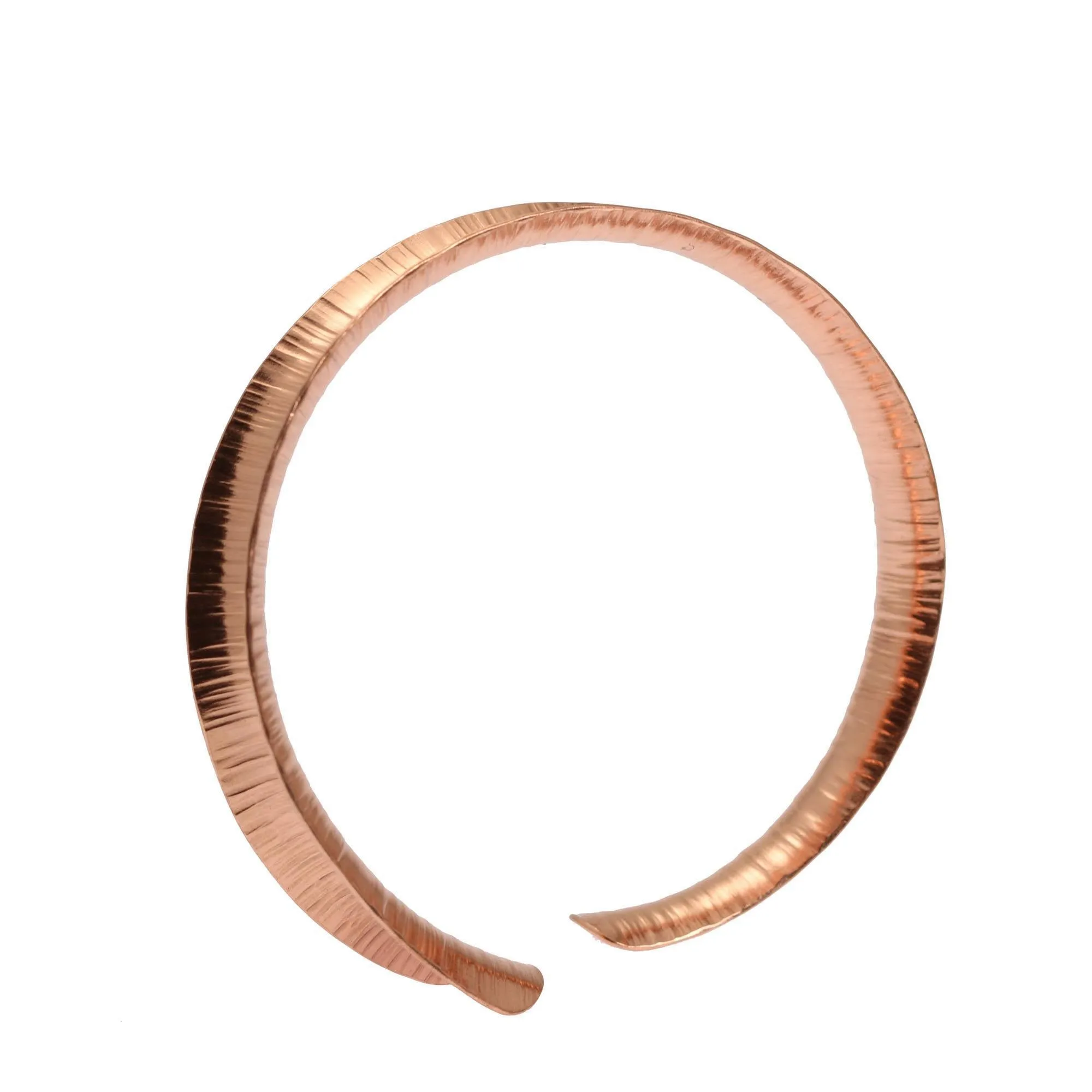 Chased Anticlastic Copper Bangle Bracelet