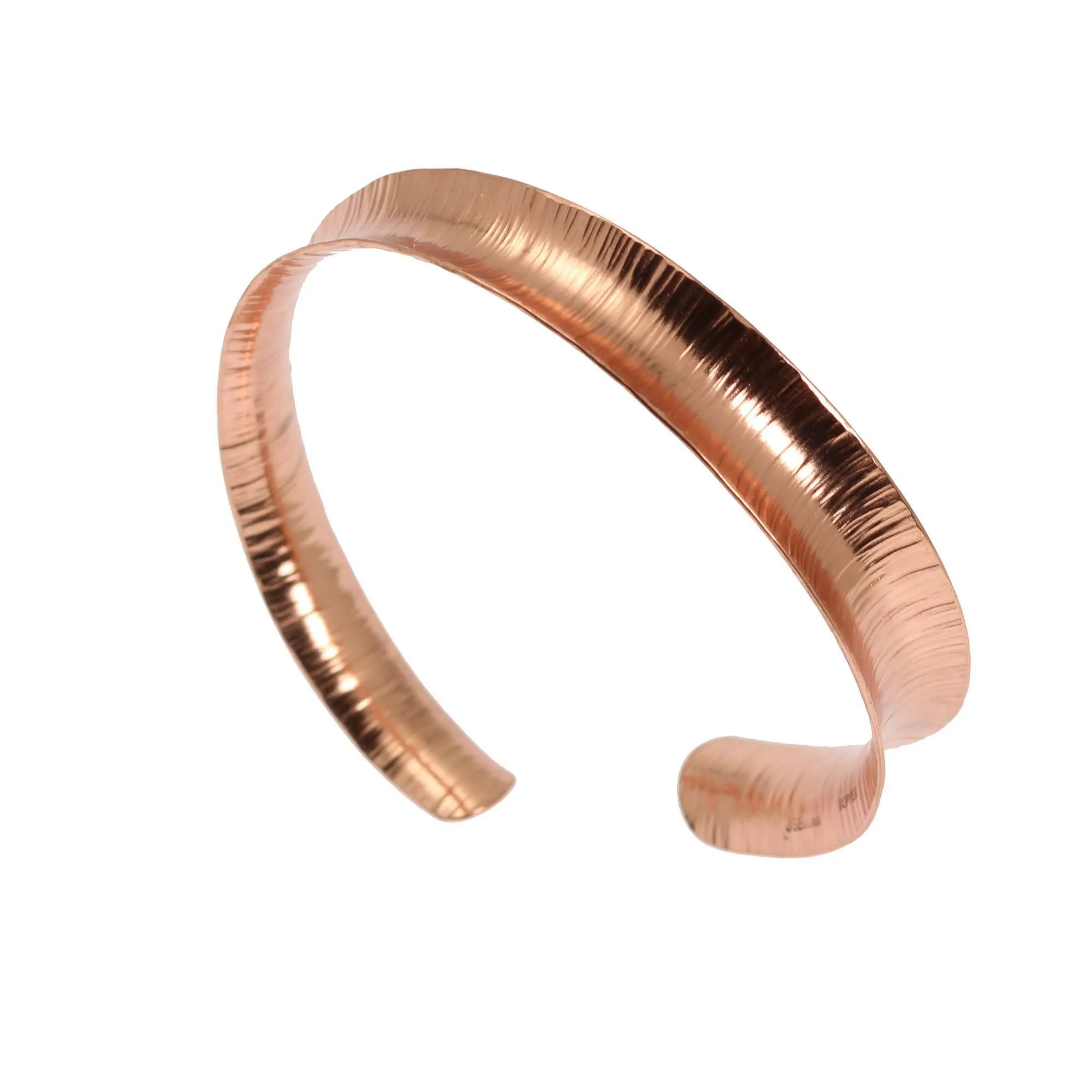 Chased Anticlastic Copper Bangle Bracelet