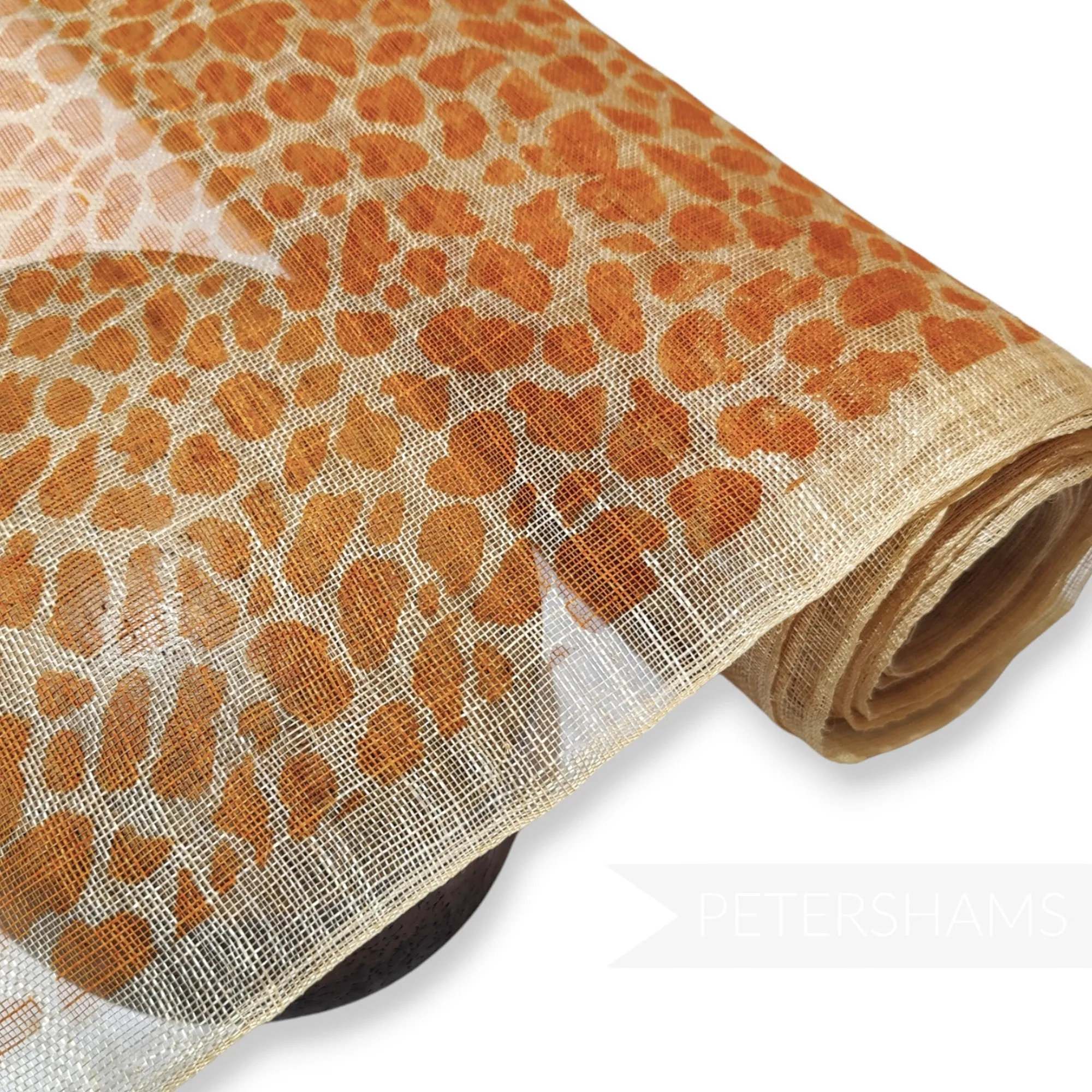 Cheetah Print Sinamay Fabric - 1/2m