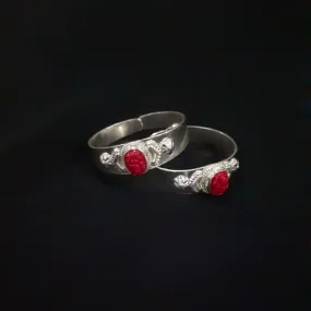 Children Coral Silver Bangle-1pair