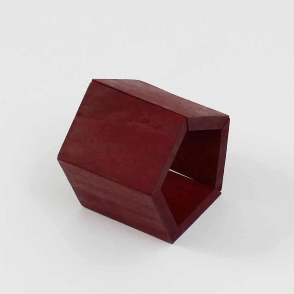 Chunky Wooden Geometric Bracelet Red