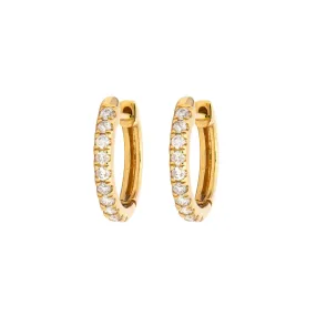 Classic Diamond Huggie Hoop Earrings