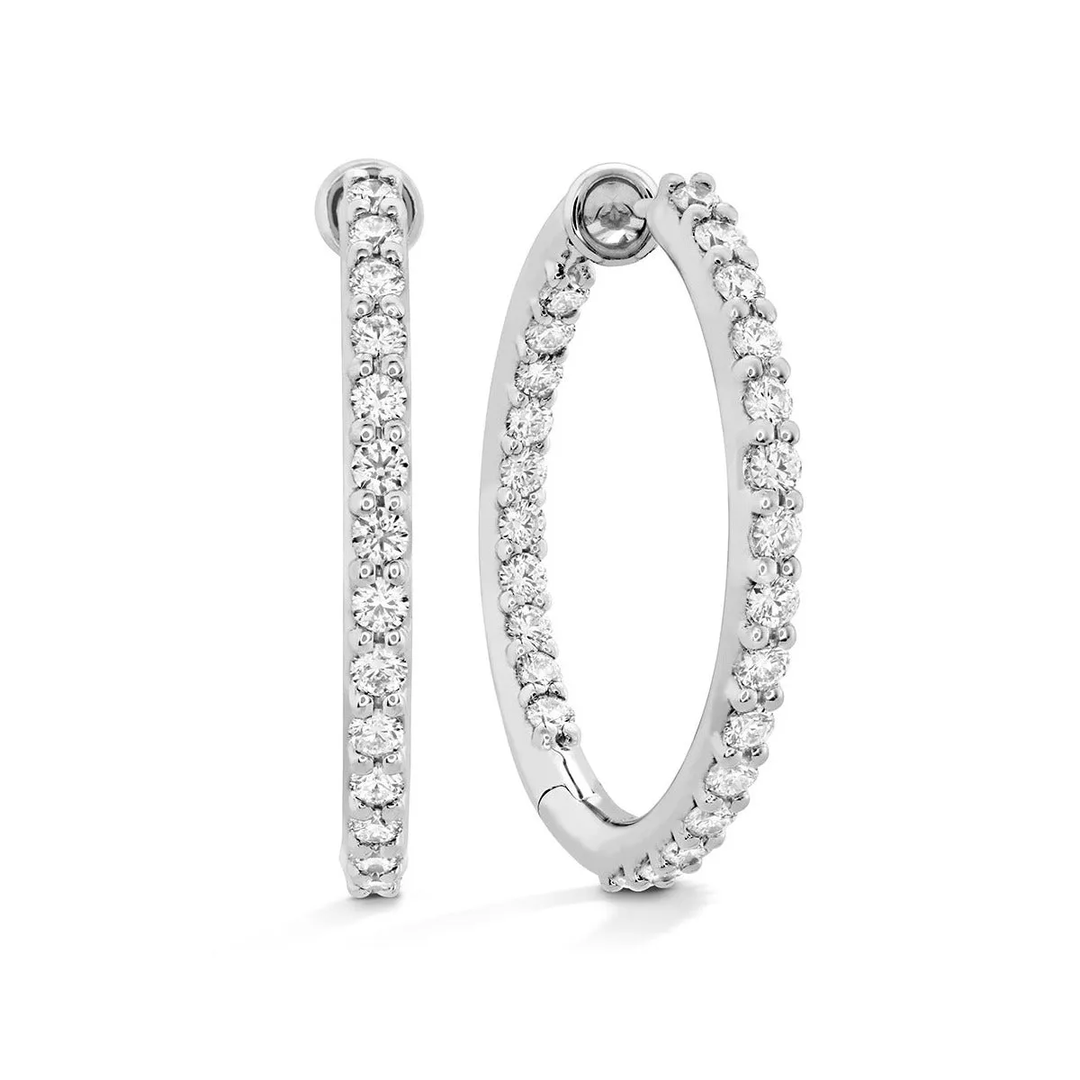 Classic Inside-Out Diamond Hoop Earrings