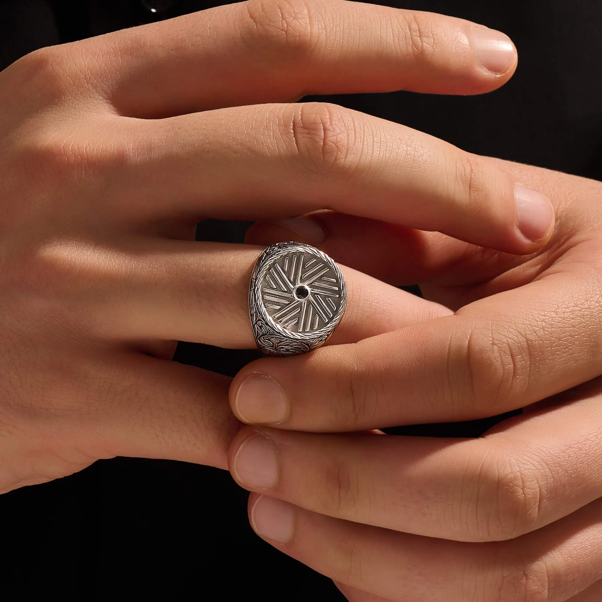 Classic Millstone Signet Ring in Silver