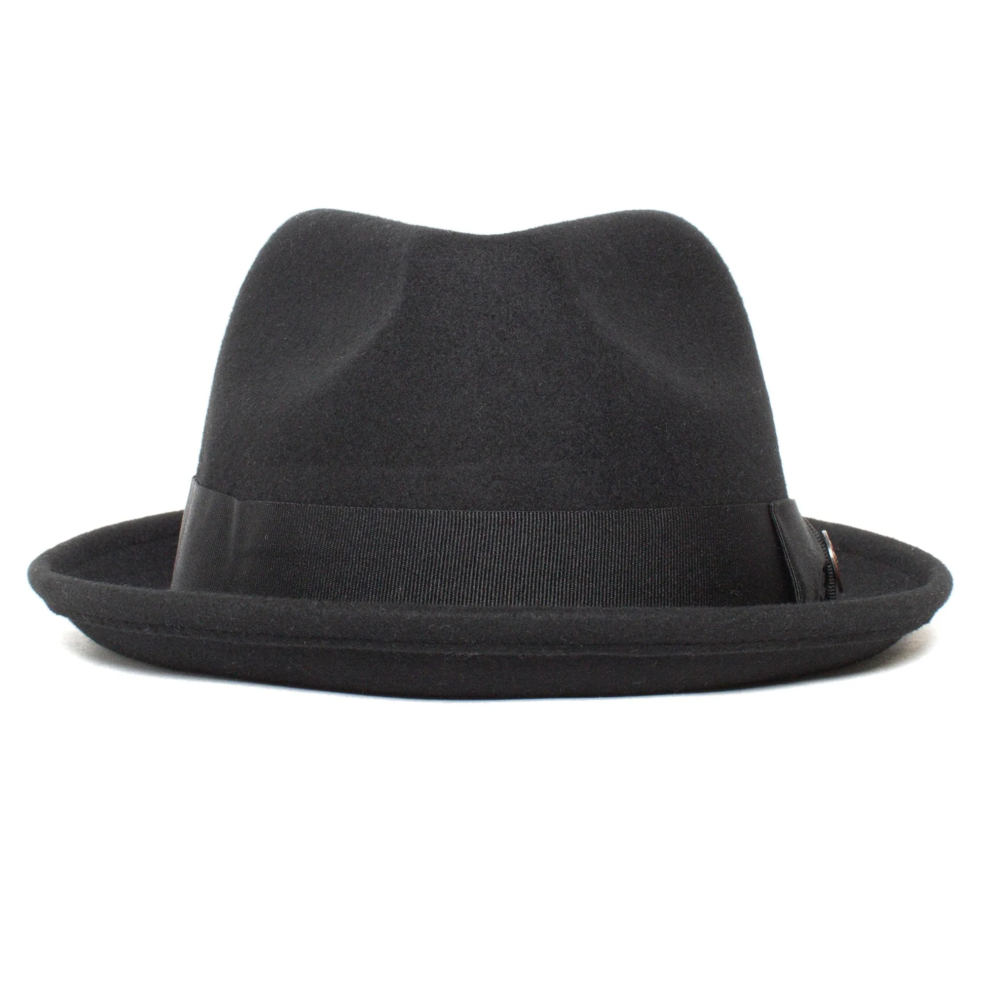 Classic Pork Pie Fedora Hat-Black