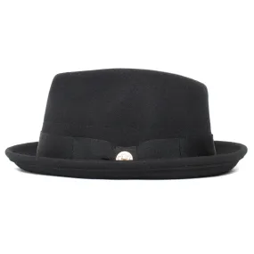 Classic Pork Pie Fedora Hat-Black