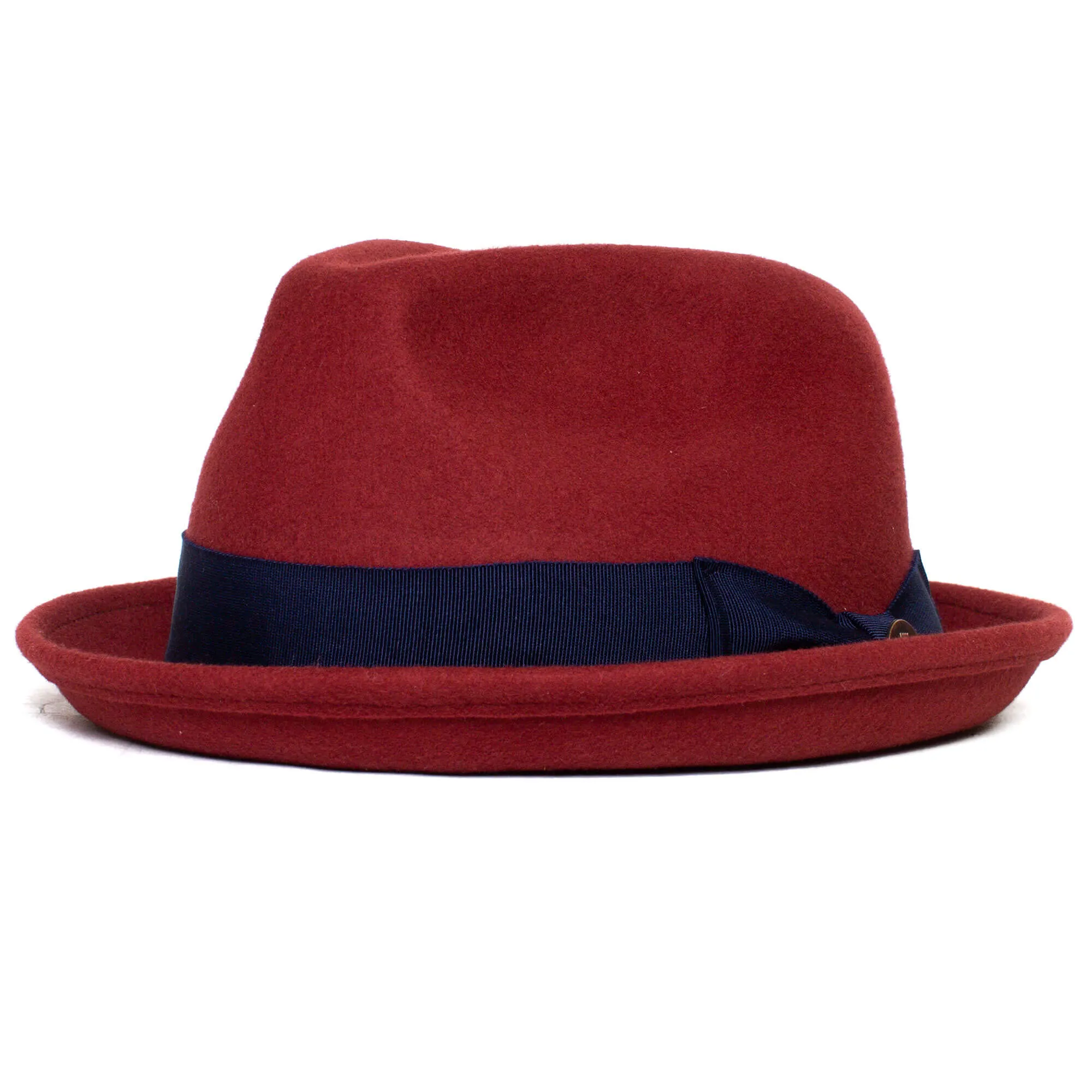 Classic Pork Pie Fedora Hat-Rust