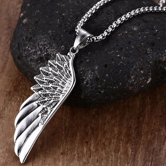 Classy Men Angel Wing Pendant Necklace