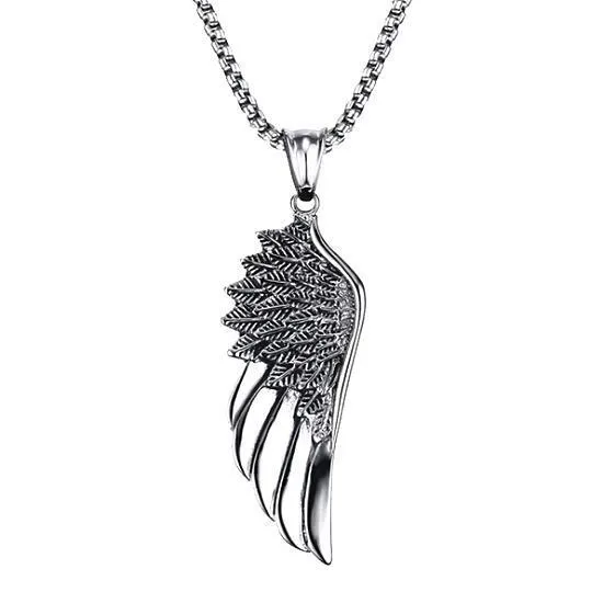 Classy Men Angel Wing Pendant Necklace