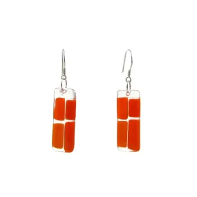 Cobblestones Glass Earrings - Orange