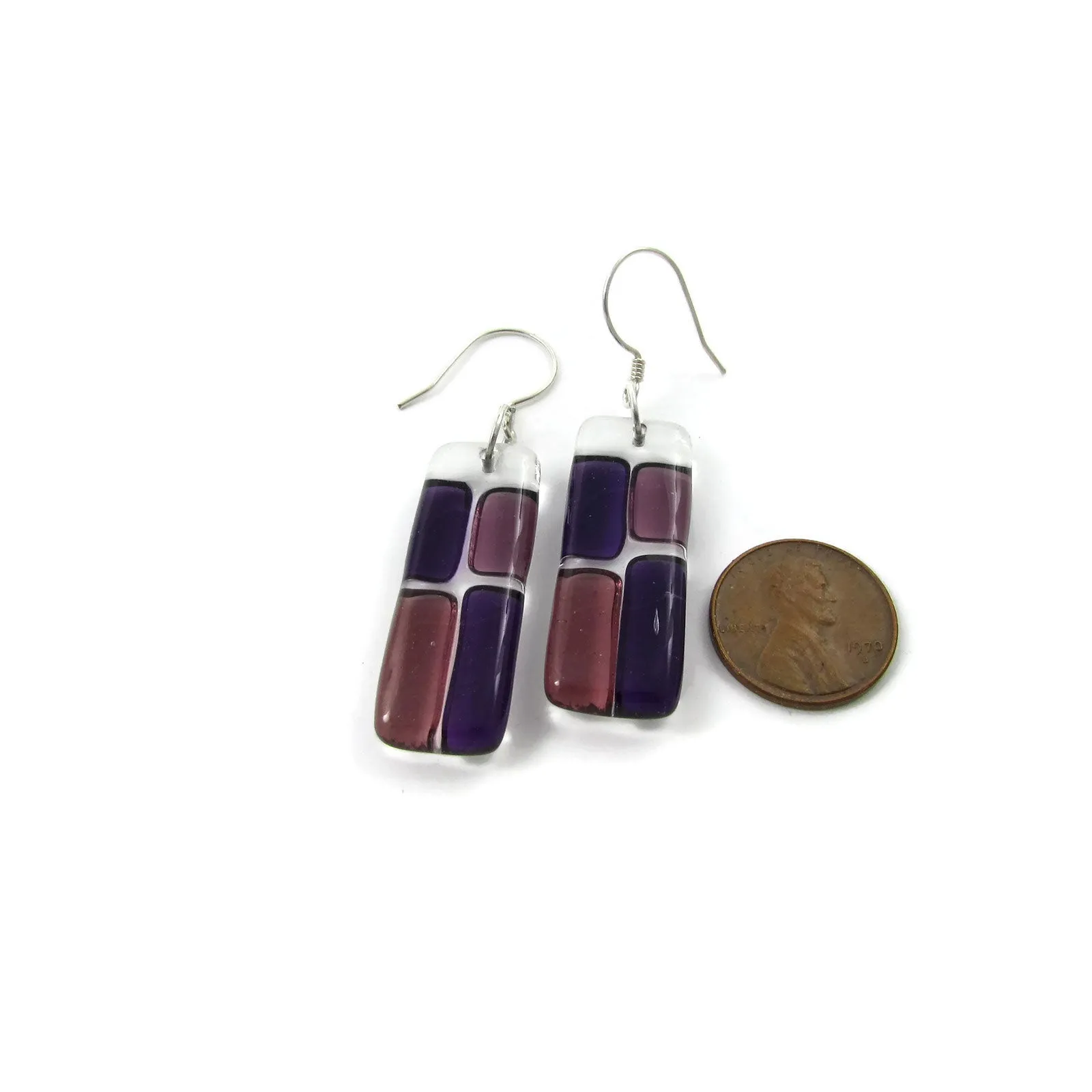 Cobblestones Glass Earrings - Red