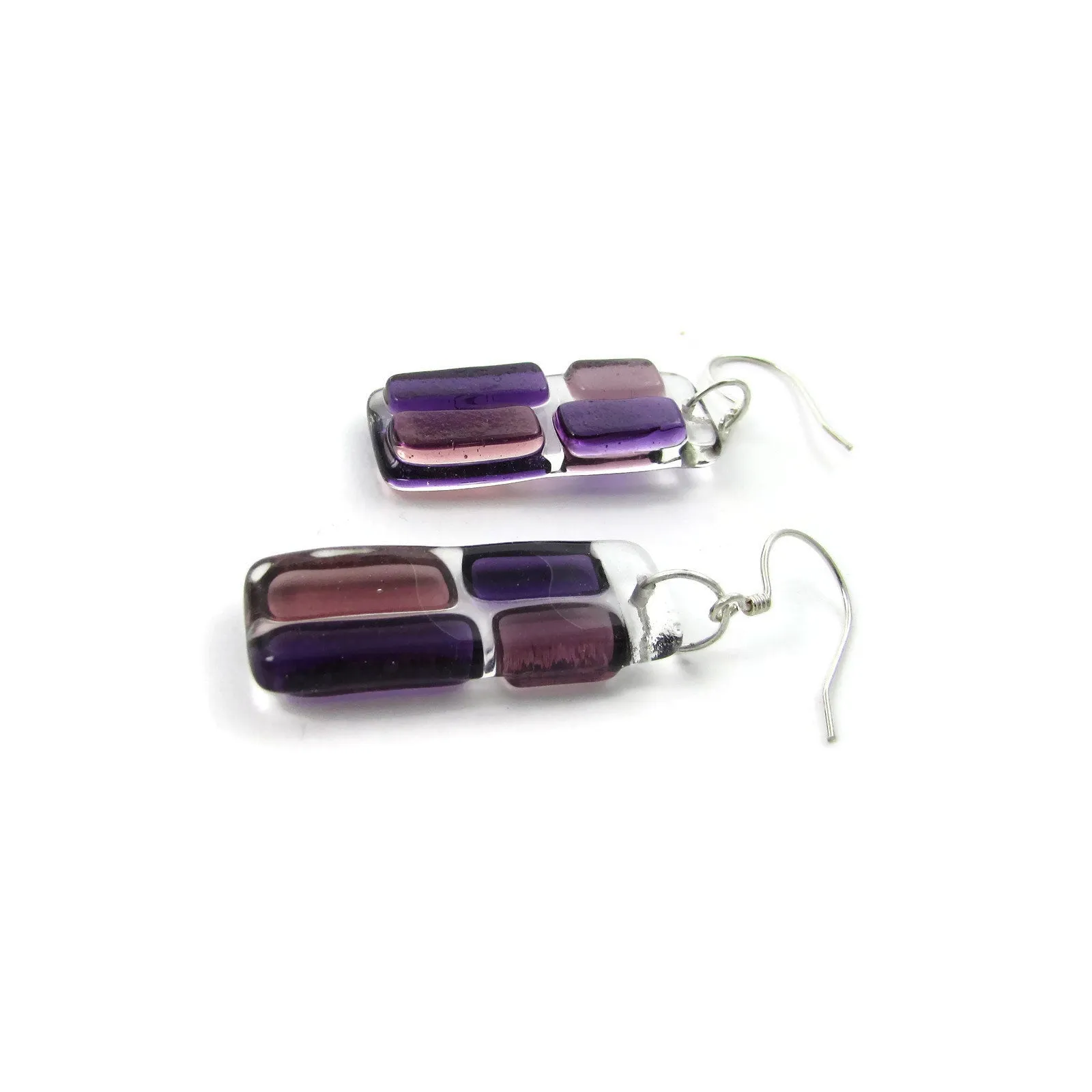 Cobblestones Glass Earrings - Red