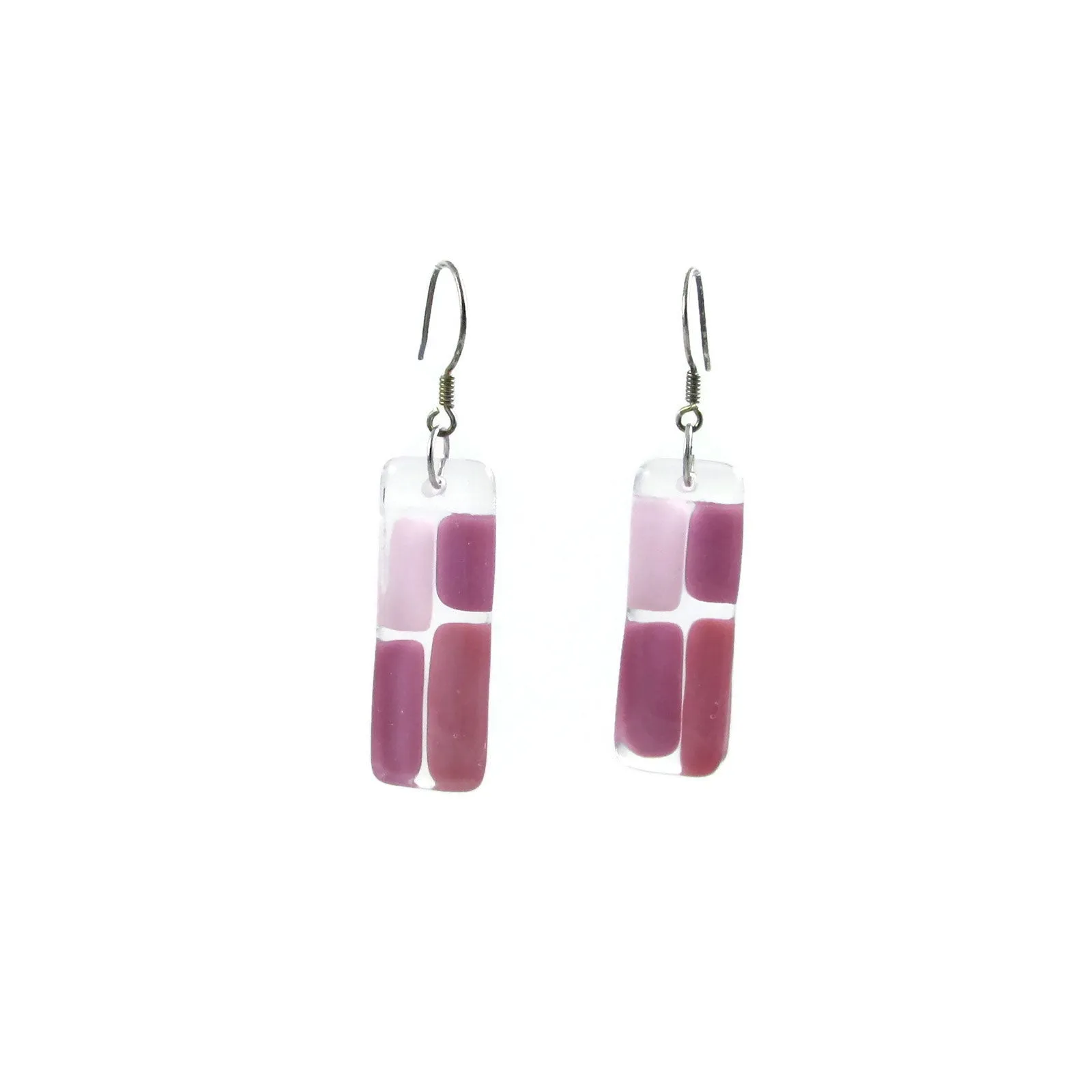 Cobblestones Glass Earrings - White