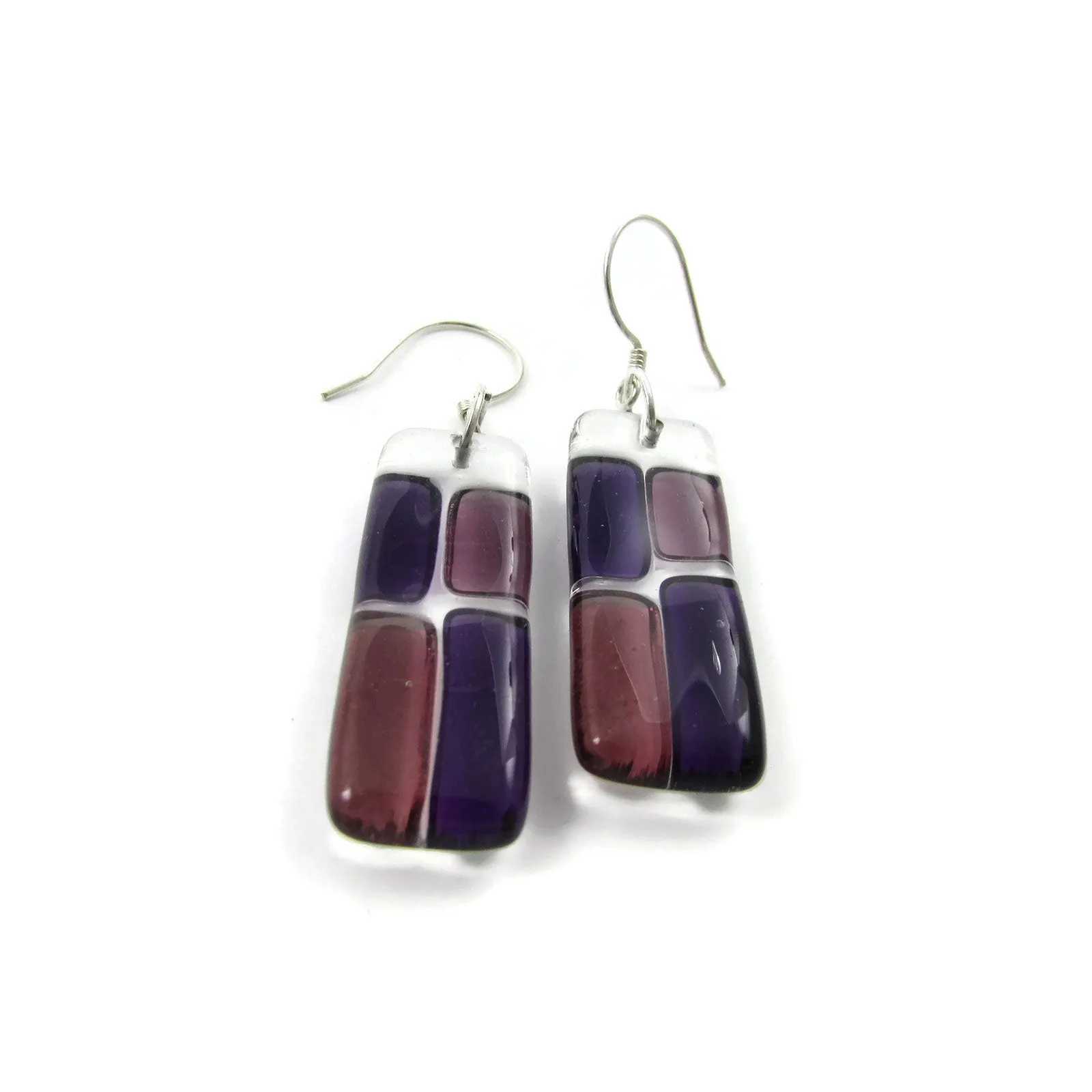 Cobblestones Glass Earrings - White