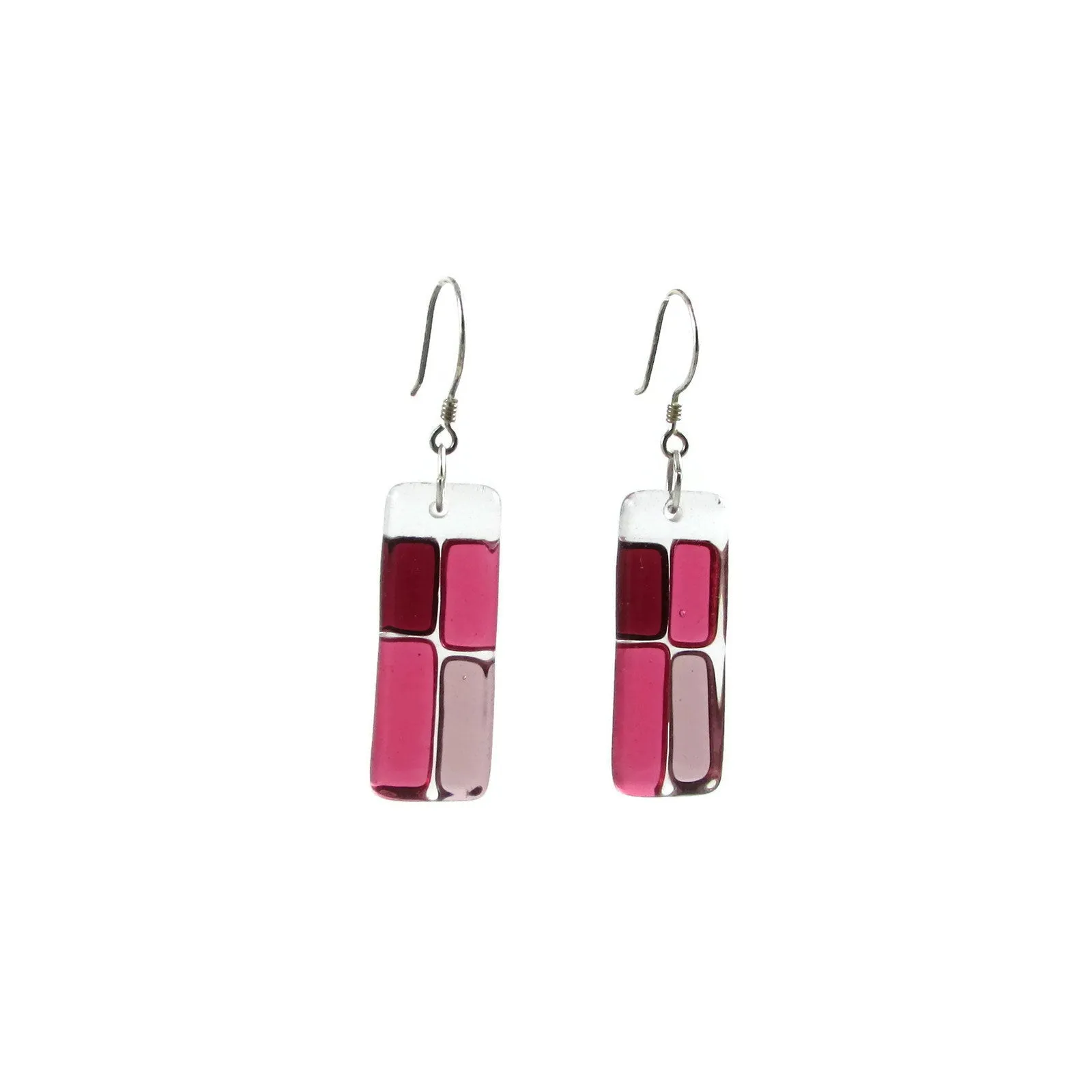 Cobblestones Glass Earrings - White