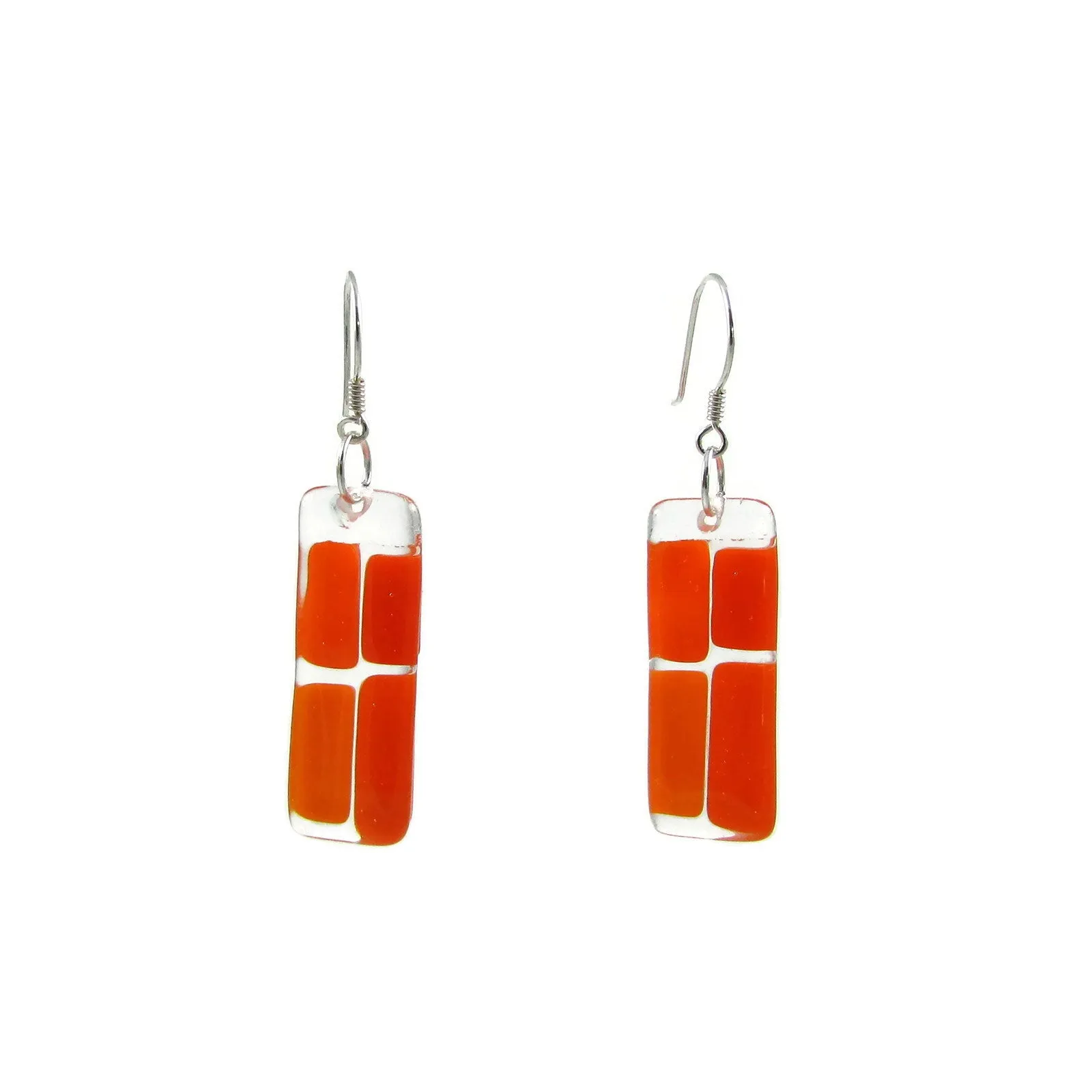 Cobblestones Glass Earrings - White