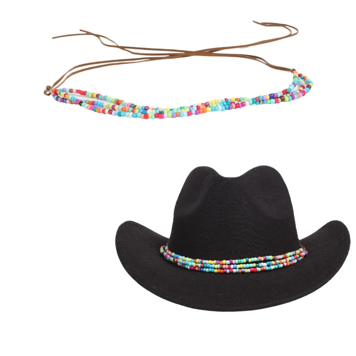 Colored bead Decorative Hat Bands