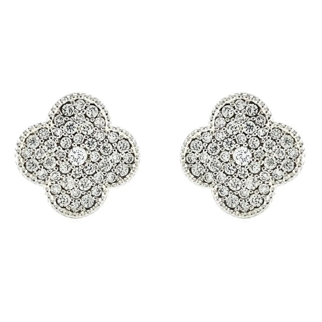 Connie CZ Clover Stud Earrings