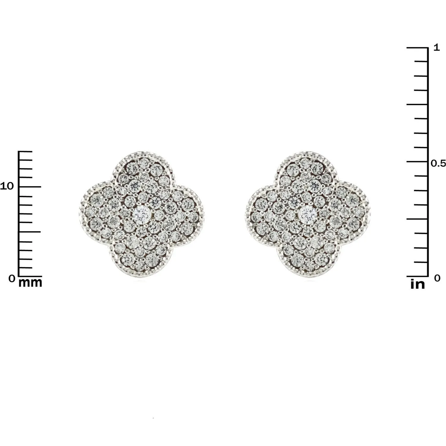 Connie CZ Clover Stud Earrings