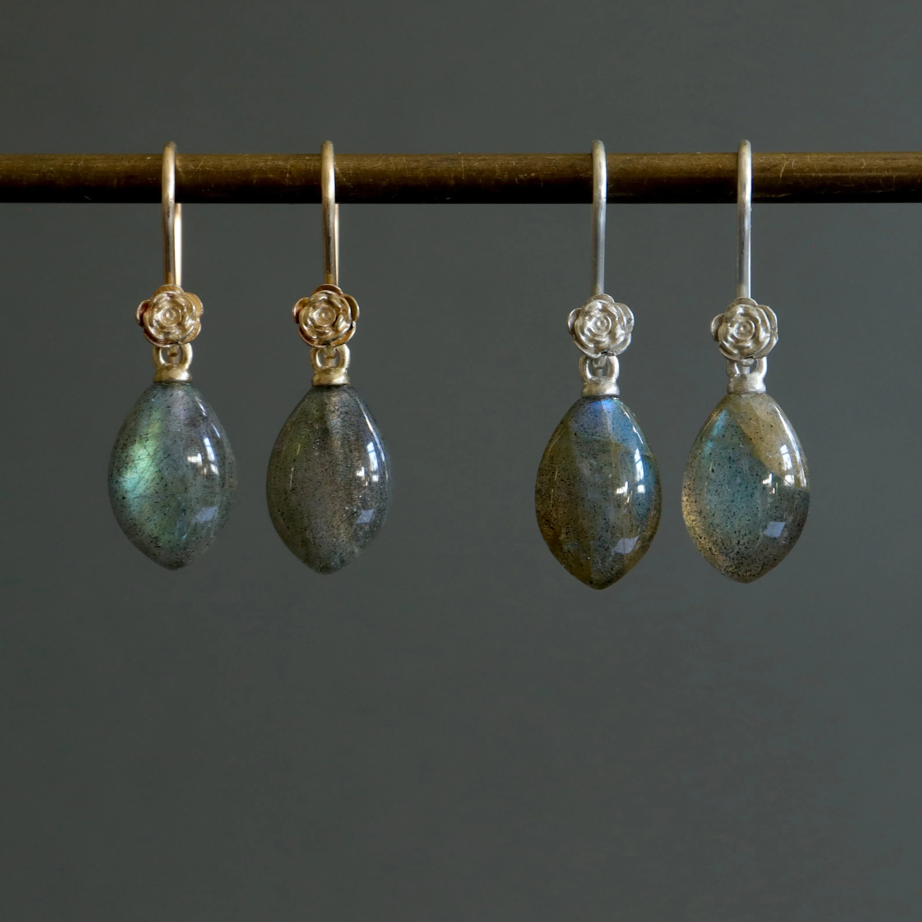 Cosmic Rose Labradorite Garden Earrings