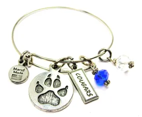 Cougar Paw With Cougars Tab Bangle Bracelet